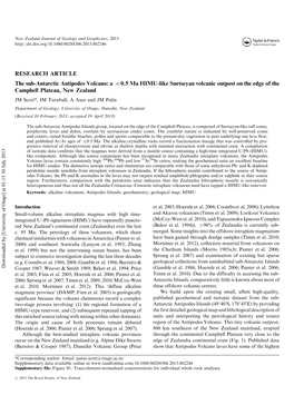 The Sub-Antarctic Antipodes Volcano: a <0.5 Ma HIMU-Like Surtseyan