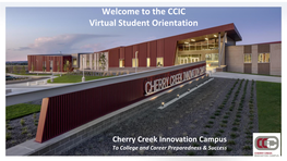 Welcome to the CCIC Virtual Student Orientation