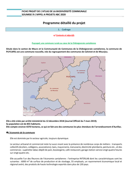 Programme Détaillé Du Projet