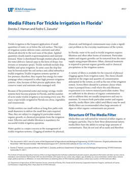 Media Filters for Trickle Irrigation in Florida1 Dorota Z