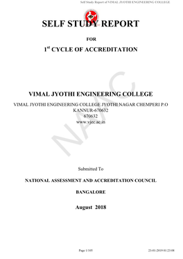 Self Study Report of VIMAL JYOTHI ENGINEERING COLLEGE