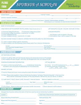 Page 1 DONOR NAME: CONTACT NAME: CONTACT MAILING