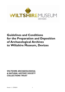 Deposition Guidelines Used by Other Collecting Museums in Our Area and Current Best Practice Documents