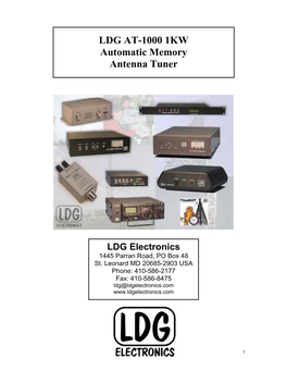 LDG AT-1000 1KW Automatic Memory Antenna Tuner