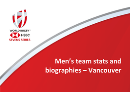 Men's Team Stats and Biographies – Vancouver