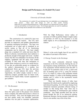 Design and Performance of a Sealed CO2 Laser