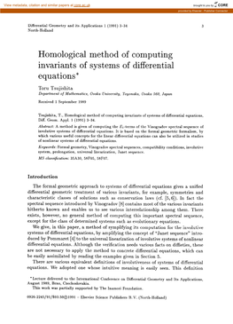 Homological Method of Computing Invariants of Systems of Differential Equations*