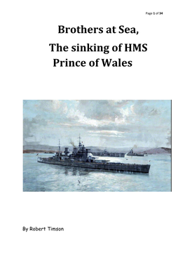 Brothers at Sea, the Sinking of HMS Prince of Wales