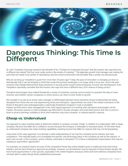 Dangerous Thinking: This Time Is Different