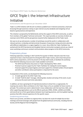 GFCE Triple I: the Internet Infrastructure Initiative Achievements and Perspective Per December 2019
