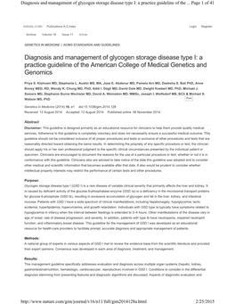 A Practice Guideline of the American College of Medical Genetics and Genomics