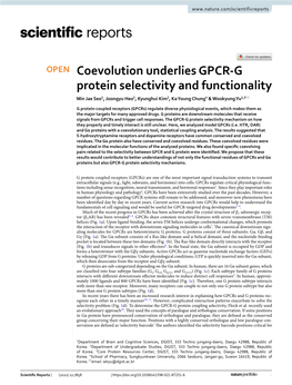 Coevolution Underlies GPCR-G Protein Selectivity and Functionality