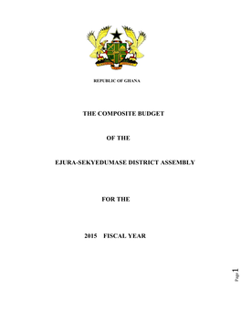 The Composite Budget of the Ejura-Sekyedumase District