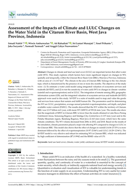 Assessment of the Impacts of Climate and LULC Changes on the Water Yield in the Citarum River Basin, West Java Province, Indonesia