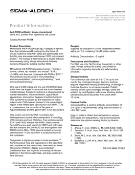 Monoclonal Anti-FXR2, Clone A42 (F1554)