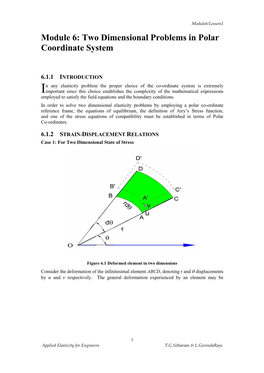 Module 6: Two Dimensional Problems in Polar Coordinate System