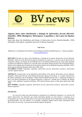 Algunos Datos Sobre Distribución Y Biología De Spilostethus Furcula