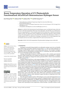 Room Temperature Operation of UV Photocatalytic Functionalized Algan/Gan Heterostructure Hydrogen Sensor