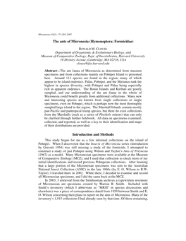 RONALD M. CLOUSE Department of Organismic & Evolutionary Biology, and Museum of Comparative Zoology, Dept