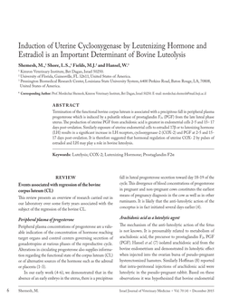 Induction of Uterine Cyclooxygenase by Leutenizing Hormone And