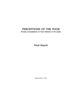 Poverty Consultations in Four Districts in Sri Lanka