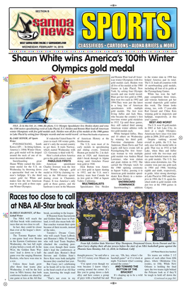 Shaun White Wins America's 100Th Winter Olympics Gold Medal