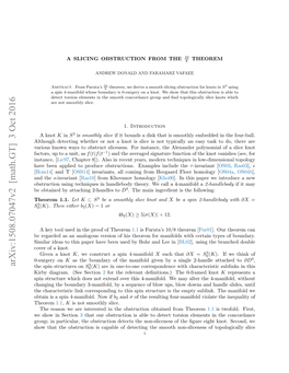 Arxiv:1508.07047V2 [Math.GT] 3 Oct 2016 3 the Spin Structures on S0 (K) Are in One-To-One Correspondence with Characteristic Sublinks in This Kirby Diagram