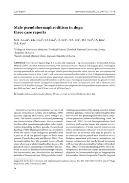 Male Pseudohermaphroditism in Dogs: Three Case Reports