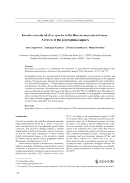 Invasive Terrestrial Plant Species in the Romanian Protected Areas. a Review of the Geographical Aspects