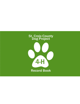 Dog Project Record Book Fillable