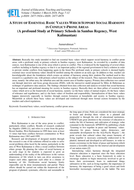 A Profound Study at Primary Schools in Sambas Regency, West Kalimantan)