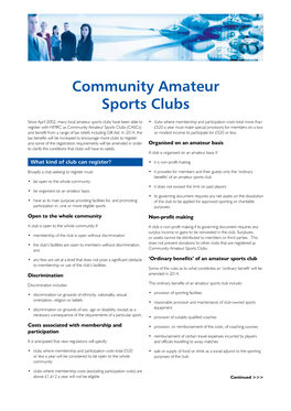 Community Amateur Sports Clubs