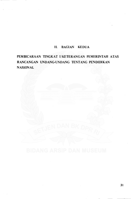 II. BAGIAN KEDUA PEMBICARAAN TINGKAT L/KETERANGAN