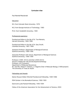 Paul Marshall Macdonald Education B.S. from Colorado State University, 1978 M.S. from Georgia Institute of Technology, 1980 Ph.D