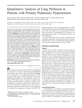 Quantitative Analysis of Lung Perfusion in Patients with Primary Pulmonary Hypertension