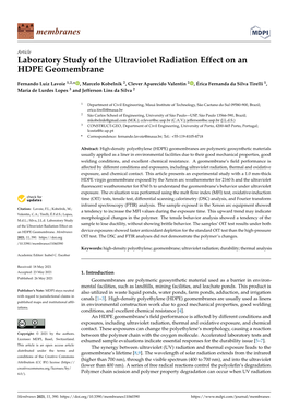 Laboratory Study of the Ultraviolet Radiation Effect on an HDPE Geomembrane