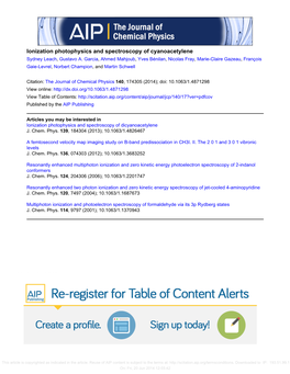 Ionization Photophysics and Spectroscopy of Cyanoacetylene Sydney Leach, Gustavo A