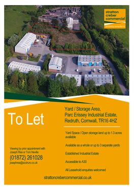 Yard / Storage Area, Parc Erissey Industrial Estate, Redruth, Cornwall