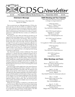 CDSG Newsletter