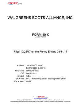 Walgreens Boots Alliance, Inc