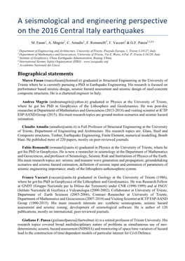 A Seismological and Engineering Perspective on the 2016 Central Italy Earthquakes