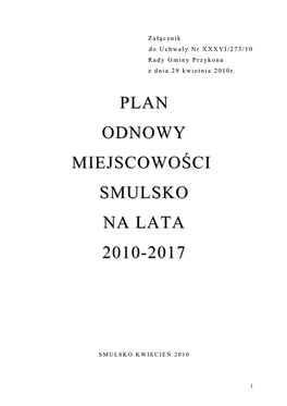 Plan Odnowy Miejscowości Smulsko Na Lata 2010-2017