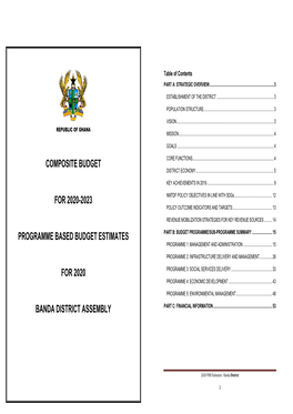 Banda District Assembly Part C: Financial Information