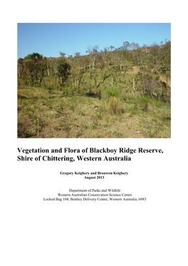 Vegetation and Flora of Blackboy Ridge Reserve, Shire of Chittering, Western Australia