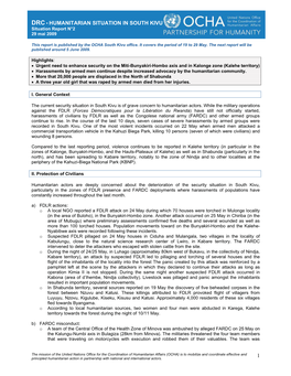 1 Drc • Humanitarian Situation in South Kivu