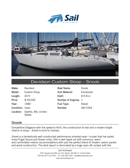 Davidson Custom Sloop – Snook