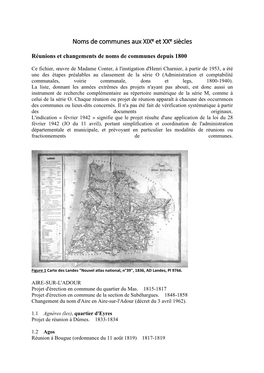 Noms De Communes Aux Xixe Et Xxe Siècles