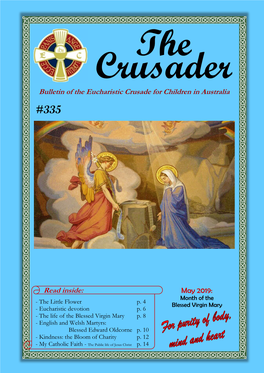 The Crusader Bulletin of the Eucharistic Crusade for Children in Australia #335