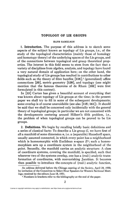 Topology of Lie Groups