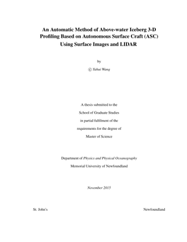 ASC) Using Surface Images and LIDAR